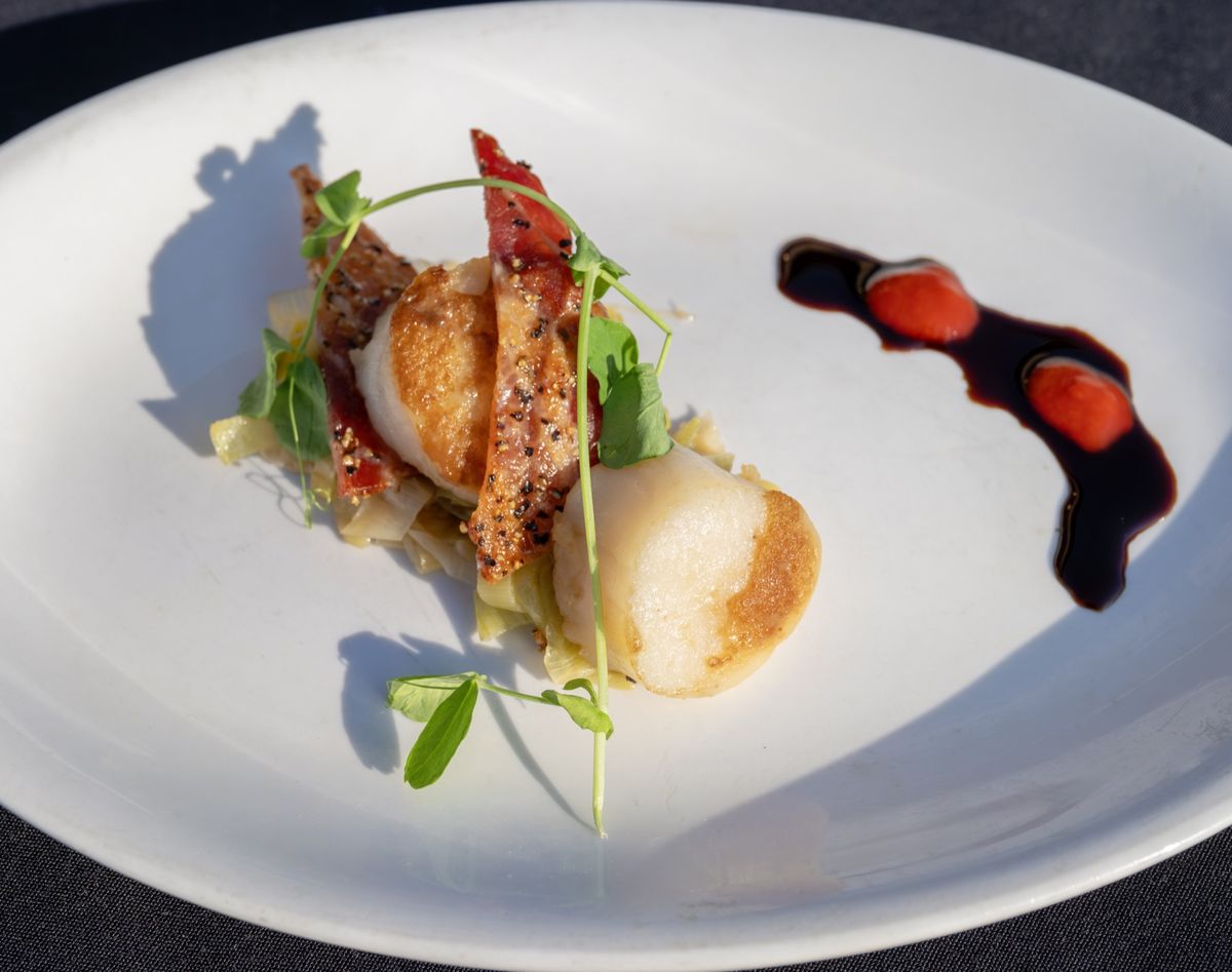 A plated course from the bourbon dinner at 1945 Steak & Seafood in Ocean City.
